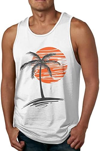 Muškarci Havajska palma košulja Tropska plaža Vintage Retro stil rezervoar Top plaže Tank TOP fitnes majica bez rukava