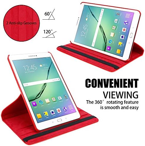 Cadorabo tablet futrola Kompatibilan je sa Samsung Galaxy Tab S2 SM-T815N / T813N / T819N u makovu crvenu - zaštitu stila knjiga bez automatskog buđenja i funkcije i elastičnog opsega