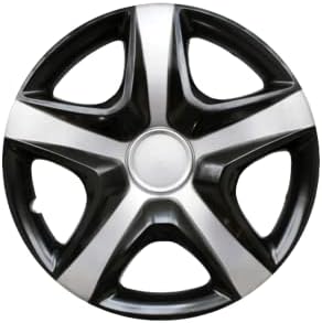 16-inčni zvuk na Hubcaps kompatibilan sa Nissan - set od 4 obruča obloga naplata za 16 inča - crno-sivo