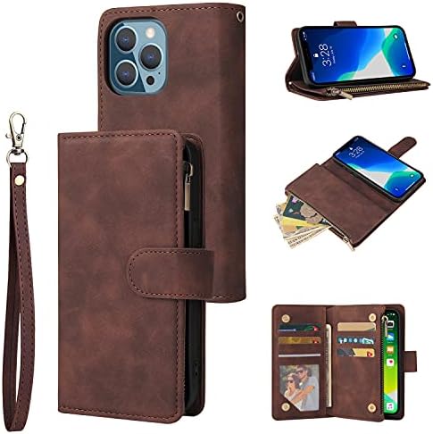 Lbyzcase futrola za telefon za iPhone 13, iPhone 13 5G torbica za novčanik, luksuzna Folio Flip kožna navlaka[džep sa zatvaračem]