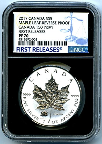 2017 CA Kanada Kanadski srebrni javorov list unazad 150 150 11. PRVI Prvo izdanja 5 USD PF70 NGC