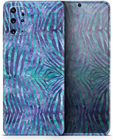 Dizajn Skinz plavi i ljubičasti akvarel Zebra Uzorak Zaštitni vinilni naljepnica Omotač Kože Kompatibilan je sa Samsung Galaxy S20
