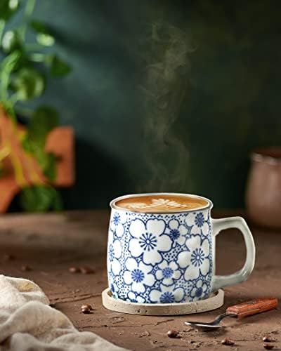 Caalio Mini keramički čaj za kavu za kavu za ured i dom, japansko stil, perilica suđa i mikrovalnu pećnicu, za čaj, sok, kafu 8.8oz