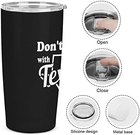 Ne miješajte se sa Texas 20oz Travel Calf kafe vakuum izolirani nehrđajući čelik latte šalica sa slamom i četkom