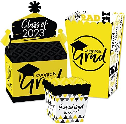 Velika tačka sreće Žuta Grad - Najbolje tek dolazi - 2023. maturanti Party Candy, kokice i zabatne kutije za paket - set od 36 virtualnog snopa