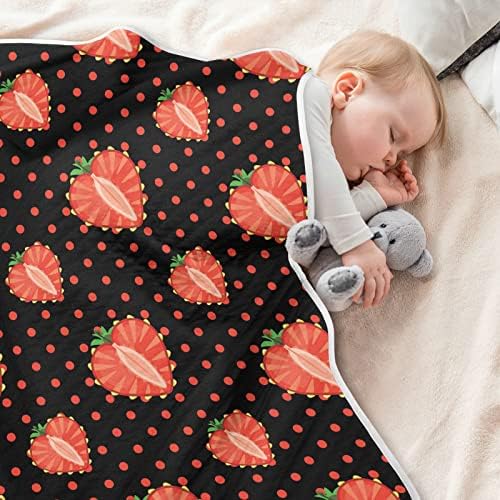 Cataku Strawberry Polka Dot Baby Bobe za dječake Djevojke Pamučni deblji debeki krevet mekano toplo prijem za bebe za dječje kolica 30 x 40