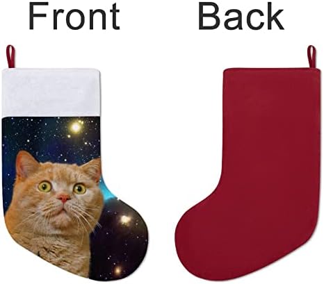Star Cat Personalizirani božićni čarapa Početna Xmas Tree Kamin Viseći ukrasi