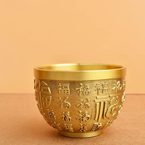 VeeMon 14mm Bowl Copper Fortune Bowl Kines Feng Shui Basin Basen Desktop Bowell Coin Privucite bogatstvo skulptura Kolekcionarske figurice Pokloni za uređenje ureda ureda