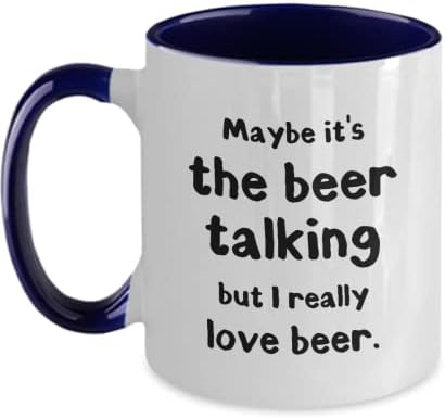 Smiješna pivo piva možda je riječ o pivu, ali ja stvarno volim poklon piva za muškarce i žene dva tona, 11oz, plave