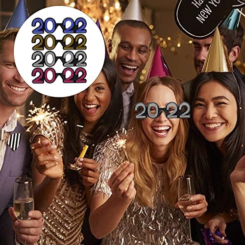 Aboofan 4pcs 2022 Party naočale Novogodišnje naočale Smiješne sunčane naočale naočale za kostim photo rekvinski festivalski festivalski božićni pokloni