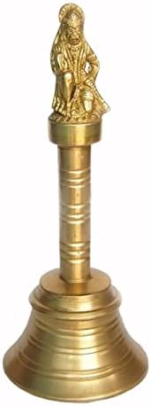 Sharvgun 7 inčni hanuman statuu Zlatni mesingani ručni zvona poslužuju relaksacijsko meditacije poziva zvona, 1,32 lbs