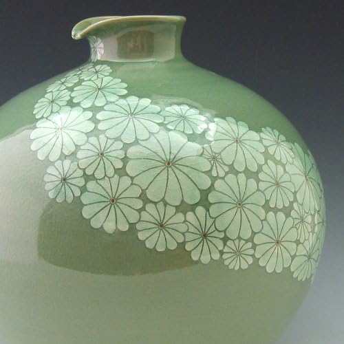 Korean Celadon Glaze SGRAFFITO White Chrysanthemum Dizajn cvijeća Zelena porculana Keramička keramička keramička posuđa Kuhinja Početna