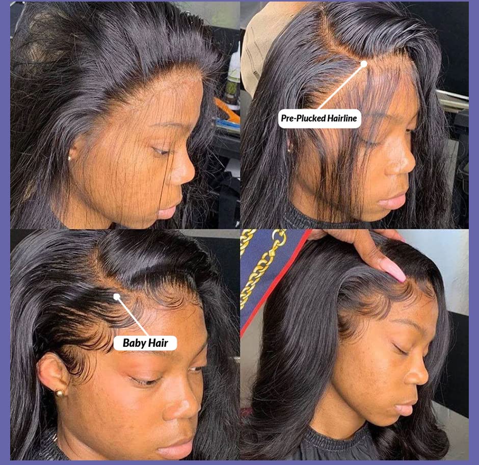 Yuzhou Grace 13x4 Body Wave Lace prednje perike ljudska kosa Pre Čupane 180% gustoće HD prozirne čipkaste frontalne perike za crne žene ljudska kosa 9a brazilska Djevičanska kosa prirodna boja