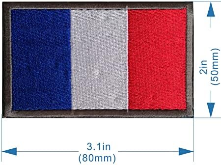 Womaha Francuska Flag Patch Hook& Loop Fastener Bundle uključuje 1 Patch i 15 listova Francuska privremene tetovaže za lice