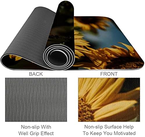 Siebzeh Sunflower Premium Thick Yoga Mat Eco Friendly gumeni Health&fitnes neklizajuća prostirka za sve vrste vježbe joge i pilatesa