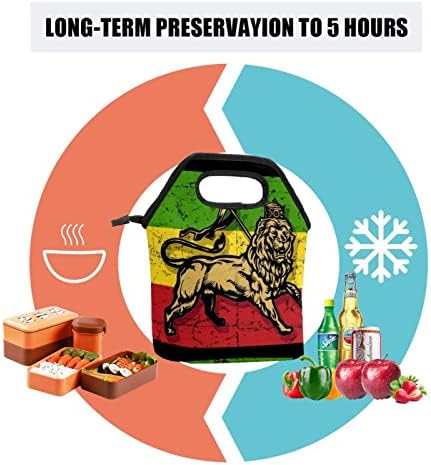 Heoeh Lion of Judah Flag torba za ručak Cooler Tote Bag izolovana kutija za ručak sa patentnim zatvaračem torba za školski ured na otvorenom