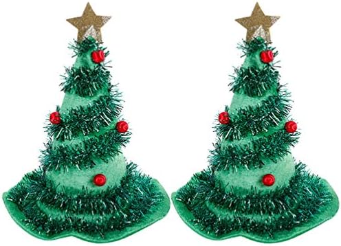 NUOBESTY Božićna zabava Favor Božićni šeširi Božićni šeširi u obliku drveta Božićni šešir za Božićnu zabavu dekoracija, 2 komada Santa Claus šešir