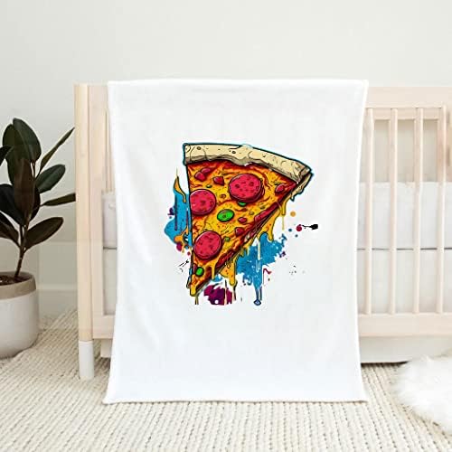 Pizza Print Baby Swaddle pokrivač - višebojna debela za bebe - grafički debeki pokrivač