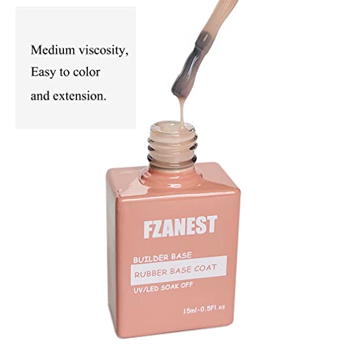 FZANEST prirodni Nude Builder Gel za nokte, Builder Base Sheer Color Gel za nokte, četka na Builder extension Gel u bočici namočite francuski manikir 15ml