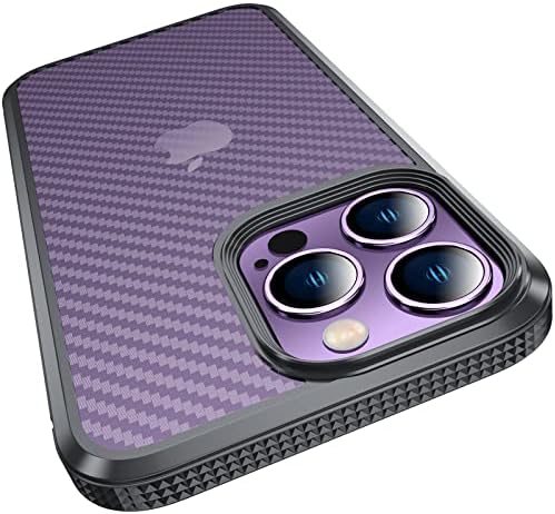 Auleegei dizajniran za iPhone 14PRO, [testiran tankim razredom] tanka tanka udarna kutija u šankama prozirna ivica od karbonskih vlakana