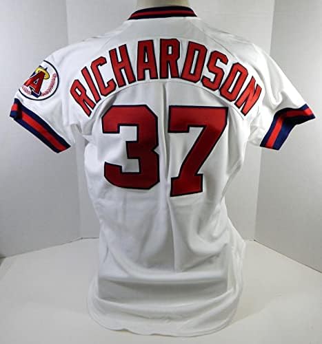 1990 Kalifornija Angels Jeff Richardson # 37 Igra Polovni bijeli dres 46 DP22349 - Igra Polovni MLB dresovi