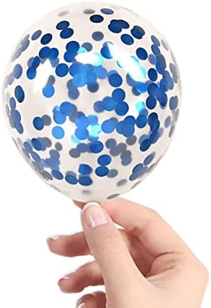 Blue Confetti baloni, 40 kom 5 inčni jasni baloni sa konfetima iznutra za rođendanski zabava za angažovanje kolača Topper Dekor mladenka