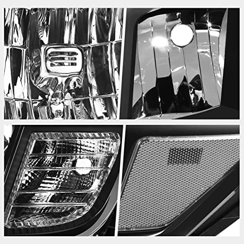 Fabrički sklop farova 16-22 kompatibilan sa Nissan Titan, crno kućište/prozirno sočivo