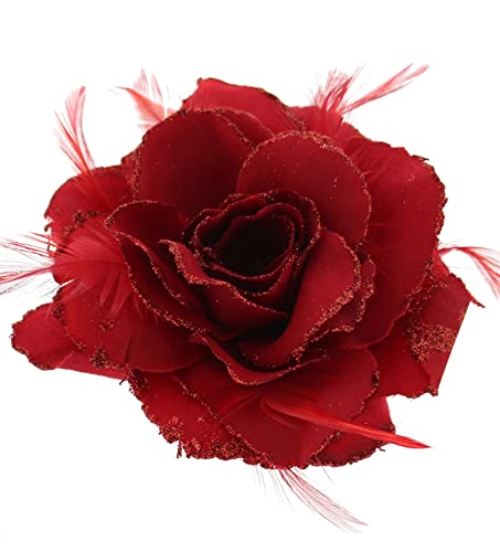 Topkids Pribor Rose Flower za kosu za kosu Brooch Sigurnosni Pin Floralni cvjetni korzet Fascinator za kosu šipka Bika za žene i djevojke Vjenčana matura