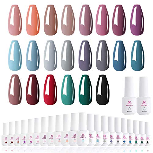 Makartt gel komplet lakova za nokte paket sa Dehidratorom za nokte i kompletom prajmera za nokte, 22 Gel boje za nokte Gel lak 8ML base Coat Top Coat Set, tečnost za dehidrator za nokte