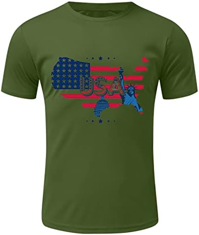 XXBR Dnevne majice za prodaju kratkih rukava za muške, američke zastave Patriotic Crewneck Tee Top Athletic Mashirt mišića