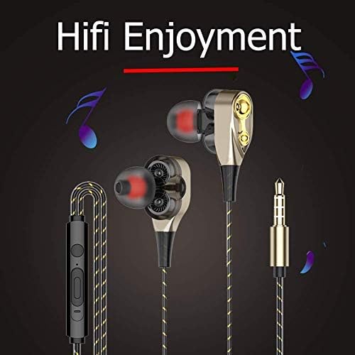 Raxinbang slušalice za trčanje muzičke slušalice za igru 3,5 MM slušalice za uši dvostruka dinamika slušalice ožičene sa mikrofonom