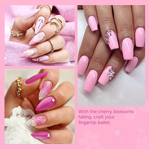 Mefa Pink gel Set lakova za nokte, svijetli / Hot Pink Cherry Blossom jagoda Meki / tamni tonovi sva godišnja doba upijaju dugotrajne