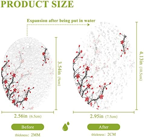 Alaza japanska trešnja cvjeta sakura Prirodni spužvi Kuhinjski celulozni spužva za jela Perilica kupaonica i čišćenje domaćinstava, bez ogrebotina i ekološki prihvatljivo, 3 pakovanje