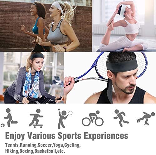 Elv kravata za glavu sportska traka za glavu 3 paketa Dry Fit Sweatband za trčanje, vježbanje, Crossfit, jogu, košarku, tenis, atletiku i gusare sa rastezanjem, vlagom za muškarce i žene