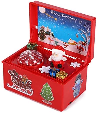 Tazsjg Božićni stil Music Box Beautiful Creative Santa Claus Decor LED muzička kutija za zabavu