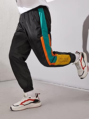 Oyoungle muške boje u boji blokada joggers grafički duksevi za crtanje struka atletske hlače