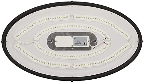 24-inčni mat crni oval 40 vata 2800 lumena zatamnjena DC LED ispiranje stropne svjetlo mekano bijelo svijetlo bijela dnevna svjetlost