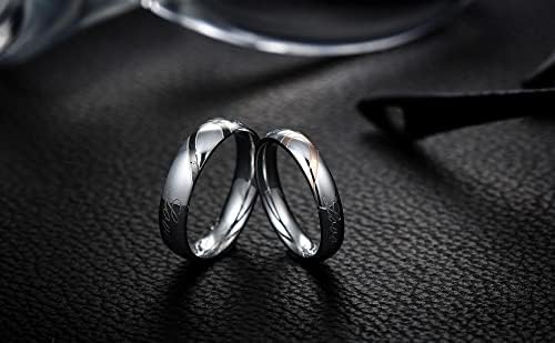 Oyalma Lover's Heart Shape 316L Muški ženski prsten prava ljubav par vjenčanih prstenova-1 komad - žene-9,5-03969