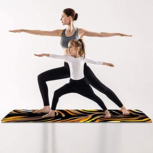 Unicey debela neklizajuća Vježba & amp; fitnes 1/4 prostirka za jogu sa otiskom u obliku tigrastog prugastog uzorka za Yoga Pilates & amp; Vježba fitnesa na podu