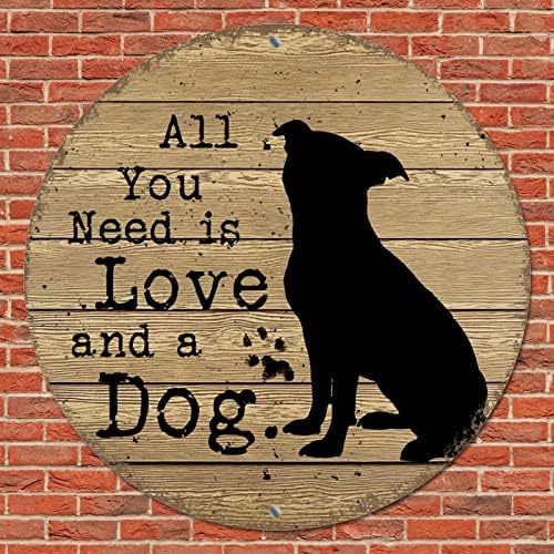 Funny Okrugli kućni ljubimac Metal Line znak Sve što trebate je ljubav i pas vintage vijenac potpisuje pse dobrodošli znak Metal Art