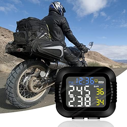 YGQZM motocikl TPMS Nadgledanje pritiska u gumama 2 vanjski senzor LCD displej moto monitor alarma za gume monitor