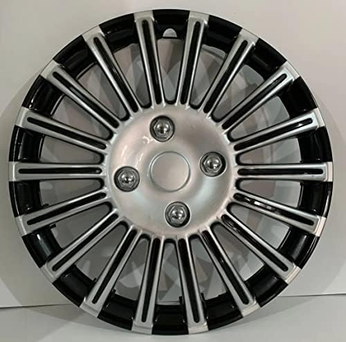 Set poklopca od 4 kotača 13 inčni srebrni-crni univerzalni hubcap odgovara većini automobila Snap-on
