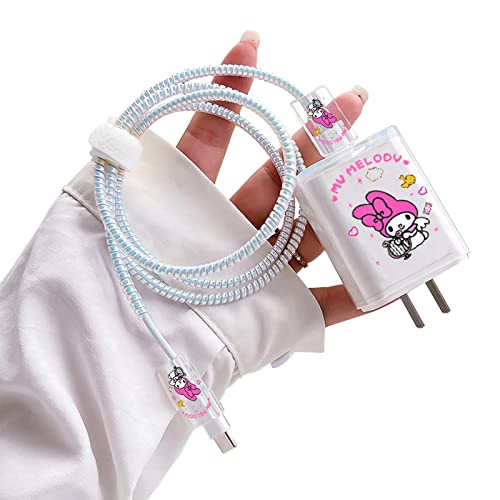 Slatka zaštita kabla za iPhone Adapter 18W / 20W Type-C linija punjača zaštitnik Kawaii Cable Bite Anime Bunny Rabbit uzorak dizajn