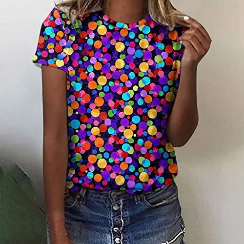 Annhoo Bluze za dame Ljeto Jesen kratki rukav Crew Crw Ret Print The Tees Teen Djevojka odjeća RX