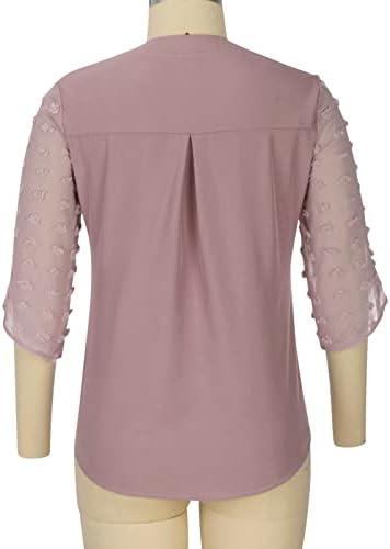 Jesen ljetna bluza košulja za dame odjeću modni kratki rukav V izrez ručak Osnovna majica lb lb
