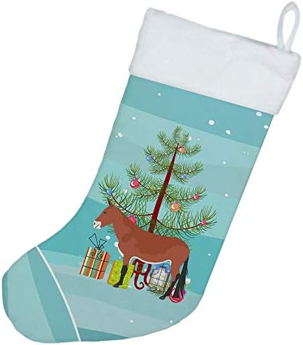 Caroline's bysures BB9212CS mule božićne božićne čarape, teal, kamin Viseći čarape Božićna sezona Party Decor Decor porodice ukrasi,