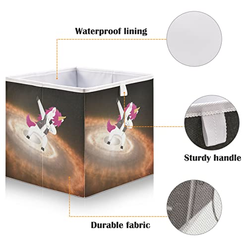 Smiješna jednorog Galaxy Cube Skladište bin Skladišta za skladištenje vodootporne igračke košara za kante za organizaciju kocke za igračke Dječji ormar za kupatilo - 11.02x11.02x11.02 u