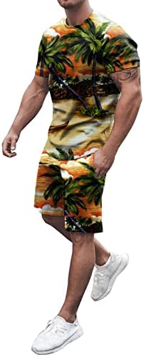 BMISEGM Summer Prevelike majice za muškarce Muškarci Proljeće Ljeto odijelo Plaža Kratki rukav Šifra kratkih prsluka i hlača