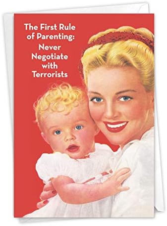 NobleWorks - smiješna čestitka za Dan majki sa kovertom-čestitka za Humor za mamu-prvo pravilo roditeljstva 0230