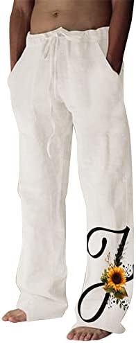 XXBR MENS pamučne pantalone nacrtačke joge pantalone ravna noga labava leptir cvjetni print casual plaže hlače